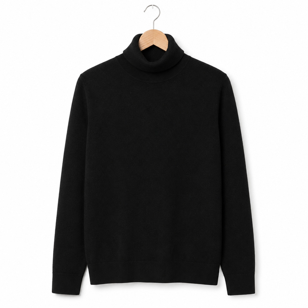 Quince Turtleneck Sweater Womens Size Medium Black 100% Mongolian Cashmere